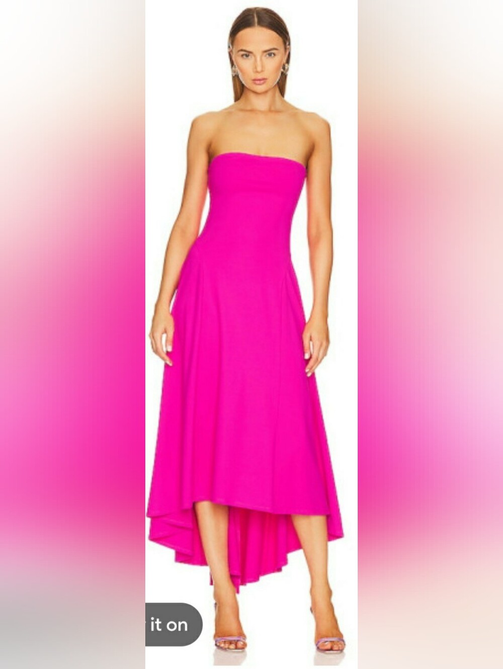 Susana Monaco Pink Glo Asymmetrical Dress L NWT